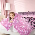 thumbnail image 5 of Homewish Leopard Print Queen Bedding, Pink Blings Print Bedding Comforter Set Queen, Pink Reversible, 7 Pieces, 5 of 7