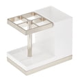 thumbnail image 6 of mDesign Plastic Toothbrush, Toothpaste Storage Organizer Holder - White/Brushed, 6 of 7