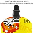 thumbnail image 4 of Square 2Pack PU Leather Lion Yellow Cute Cruise Luggage Tag with Privacy Cover and Name ID Tag for Travel Handbags Backpacks Luggage Tags, 4 of 6