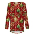 thumbnail image 4 of ZRGHAOYLQ Christmas Decoration Graphic Shirts Women's Christmas Long Sleeve Tunic Tops Merry Christmas Crewneck Pullovers Loose Xmas Holiday Party Tops for Clearance Sale, 4 of 5