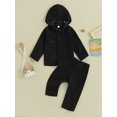 thumbnail image 2 of GXFC Little Boys Fall Outfits Set Clothes 1T 2T 3T 4T 5T Kids Boys Long Sleeve Button Hooded Jacket and Elastic Waistband Sweatpants 2 Piece Casual Autumn Clothing for Children Boys, 2 of 9