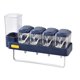 thumbnail image 1 of Juego de cubiertos con rejilla, recipiente para condimentos, palillos, utensilios de cocina, caja, tazas de café, color azul, 1 of 8