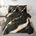 thumbnail image 1 of YST Ensemble de Literie Aquarelle 7 Pcs Marbre Noir Lit en Sac, Grand, 1 of 4