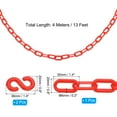 thumbnail image 2 of Cadena de barrera de seguridad de plástico de 13 pies Uxcell con 2 ganchos en S para control de multitudes en entrada de elevador y estacionamiento rojo, 2 of 5