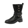 thumbnail image 2 of Wowcloth Winter Boots for Women - Comfortable Plus-Size Round Toe with Buckle Detail Chunky Low Heel Ankle Boots for Fashion Casual Daily Wear, 2 of 9