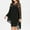 Black, variant on Ichuanyi Woman Dress Fashion Women Casual Plus Size Sheer Lace Sleeve High Low Hem O-Neck Swing Dress