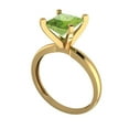 thumbnail image 2 of 2 ct Princess Cut Natural Peridot Solitaire 18K Yellow Gold Womens Engagement Ring, 2 of 5