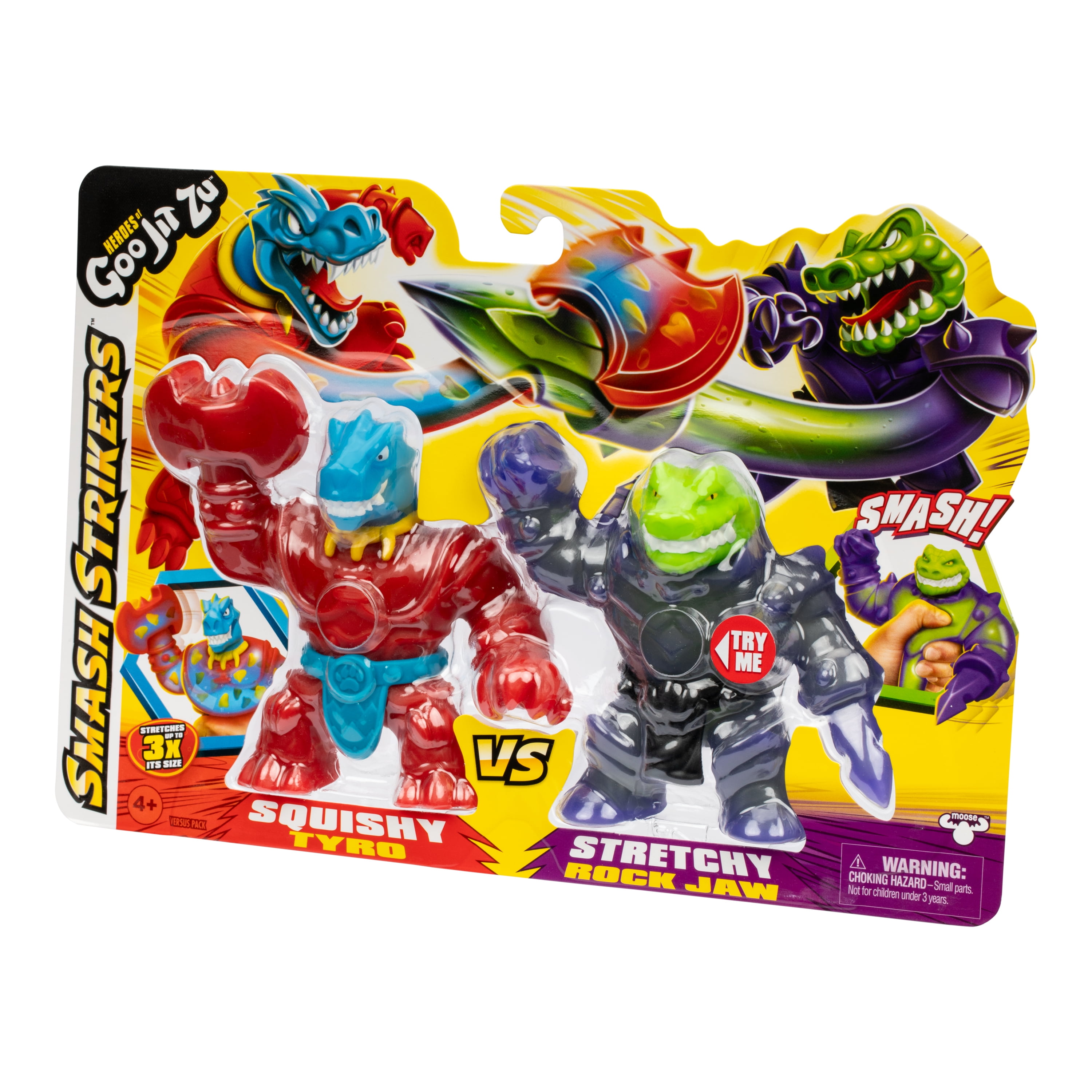 Heroes of Goo Jit Zu Smash Strikers Versus Pack, Squishy Tyro Vs Stretchy Rock Jaw, Ages5+