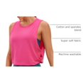 thumbnail image 4 of Musculosa CRZ YOGA de Algodón Pima sin Mangas Rosa XL, 4 of 7