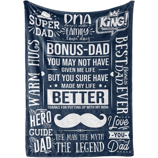 LHSHID Father's Day Birthday Gifts for Dad to My Dad Gifts from Daughter Son Best Dad Gifts Ideas Soft Throw Blanket Bonus Dad 60"x80"