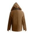 thumbnail image 4 of Wutalume Men's Solid Color Hooded Sweatshirt Jacket with Zipper Pockets, Casual Cardigan Style for Everyday Wear, Ideal for Outdoor Activities and Comfortable Lounging at Home,Camel 4XL, 4 of 5