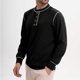thumbnail image 4 of pstuiky Camisas casuales de manga larga para hombre, Sudadera informal de color liso con botones y manga larga y cuello redondo para hombre camisetas de hombre m, 4 of 7