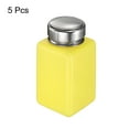 thumbnail image 3 of 5pcs Solvent Alcohol Dispenser 180ml(6oz) Nail Polish Remover Push Down Liquid Dispenser Pump Bottle with Stainless Steel Press Head for Acetone Cleanser Polish Remover, Yellow, 3 of 6