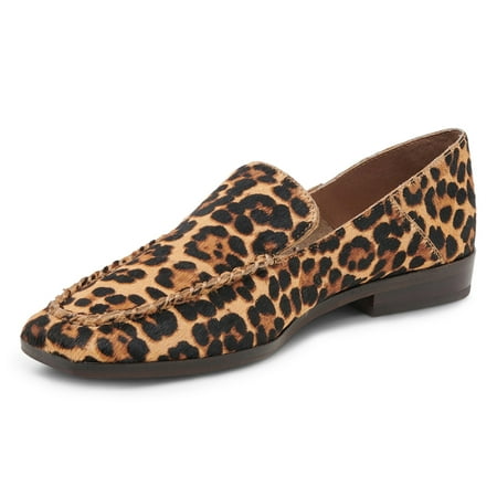 YDN Women Classic Square Closed Toe Slip On Loafers Chunky Low Heel Fashion Office Lady Formal Office Dress Shoes Size 5 Leopard