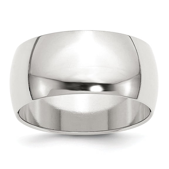Sterling Silver 10mm Half Round Size 10 Band