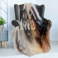 thumbnail image 4 of Colorful Soft Flannel Fleece Throw Blanket, Blur Mystic Painting of Young Native Man Feather Wolves, Cozy Plush for Indoor and Outdoor Use, 50" x 70", Multicolor, by Ambesonne, 4 of 5