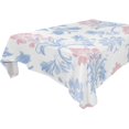 thumbnail image 2 of 54x54 Inch Tablecloth Polyester Square Tablecloth for Home Kitchen Dinner Decor Blue Floral Ornaments, 2 of 9