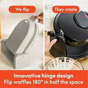 bella Flip-n-Store Belgian Waffle Maker with EverGood™ Ceramic Nonstick Coating, Power Indicator Light & Cool-Touch Handle, Oatmilk