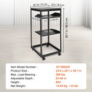 SKYSHALO 20U 4-Post Open Frame Server Rack with Network Enclosure, Adjustable from 15'' to 40''