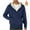 Blue, variant on BXINGOHAI Fleece Hoodie for Men Warm Full Zip Sherpa Lined Sweatshirt Winter Jacket Brown,L