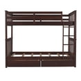 thumbnail image 4 of Twin-Over-Twin Bunk Bed with Ladders and Two Storage Drawers (Espresso), 4 of 13