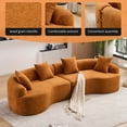 thumbnail image 4 of Curved Sectional Sofa in Amber Orange with Full Compression Sponge, Modular Couch for Apartment and Living Room, 110 Inch Length, 800 lbs Capacity, Medium Firmness Includes 4 Pillows, 4 of 9