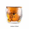 thumbnail image 4 of Bewildely Taza de café de doble capa, taza de cristal de leche de té de oso, aislamiento de animales de dibujos animados para vino, cerveza, bebidas, Utensilios de cocina Color ámbar Bewildely HA081776-03, 4 of 6