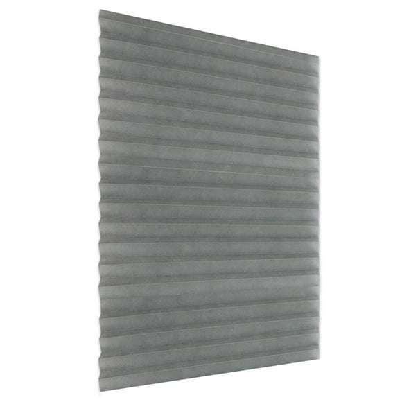 Peggybuy Half Blackout Pleated Blinds Self-Adhesive Window Shades for Balcony Door Grey