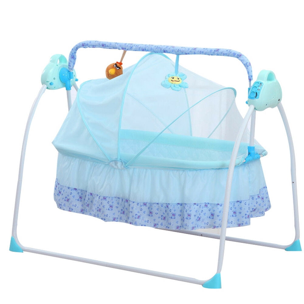 Electric Baby Crib Cradle Auto-Swing Bed Baby Cradle Space ABS MP3 Music Play US 