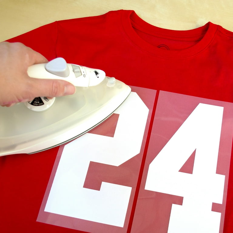 Hello Hobby 8 inch White Varsity Iron-on Numbers Polyvinyl