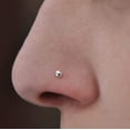 thumbnail image 2 of Sterling Silver Nose Stud Screw Shaped Nose Ball, Flower, Triangle Nostril Corkscrew Piercing for Women Men Left or Right Side Handmade (Ball Screw | TW | Left Side), 2 of 7