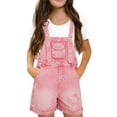 thumbnail image 2 of JLMSPLWG Teen Denim Jumpsuit Girl Vintage Jeans Overalls Teens Solid Color Work Outfits Kids Y2K Adjustable Bib Shorts Pant with Pockets Girl Clothes, 2 of 7