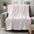 thumbnail image 2 of Pink Spring Floral Throw Blanket for Couch,Soft Lightweight Flannel Fleece Blanket,Elegant Watercolor Summer Botanical Microfiber Plush All Season Decorative Blankets for Sofa Office Travel 40"x50", 2 of 9