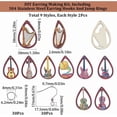 thumbnail image 2 of Kit de 78 piezas para hacer aretes de madera (9 pares) con dijes musicales, instrumentos musicales, guitarras ligeras de madera, arpa, lágrima, grandes, ganchos para aretes, anillos de salto., 2 of 5