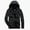 Black, variant on Fashion Winter Jacket Hooded Jacket Top Zipper Pocket Strap Loose Coat Long Sleeves Disassemble Black