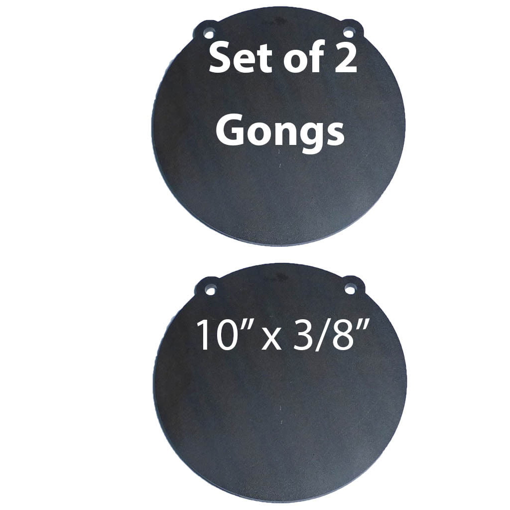 AR500 3/8" Steel Shooting Targets 2-10" gongs and 2-8" Gongs Set 