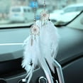 thumbnail image 1 of SharkTRUE Attrape-Rêves Miroir Suspension Voiture Accessoire Intérieur Plume Chanceux, 1 of 8