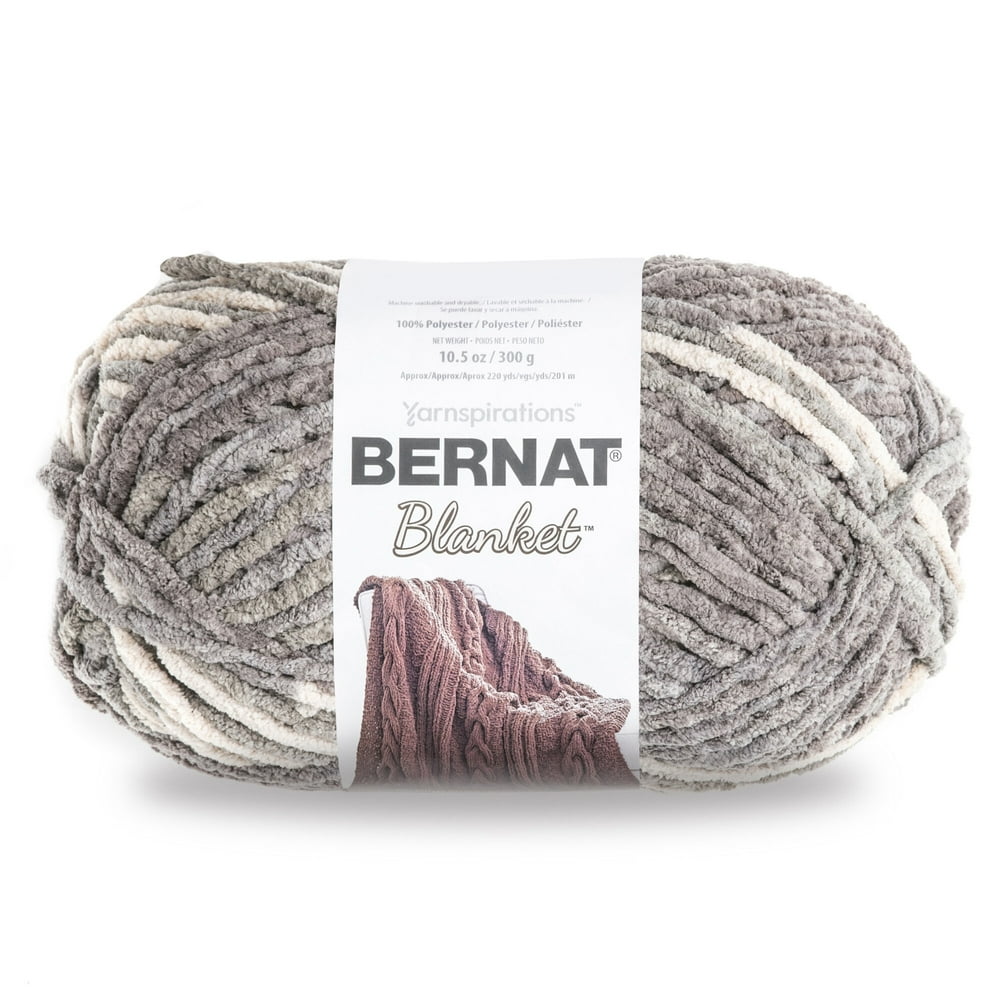 Bernat Blanket Yarn, Silver Steel, 10.5oz(300g), Super Bulky, Polyester