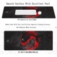 thumbnail image 2 of Yin and Yang Koi Large Gaming Mouse Pad XXL Extended Waterproof Japanese Mousepad Black and Red Non-Slip Rubber Office Desk Pads Stitched Edges Mouse Mat(Size:31.5x11.8in), 2 of 6
