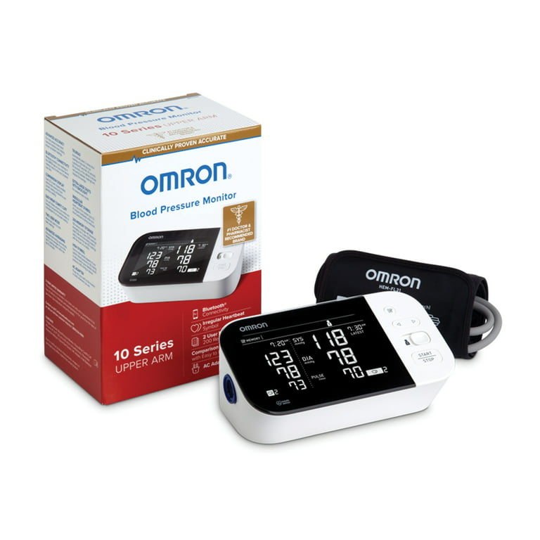 Omron 10 Series Upper Arm Blood Pressure Monitor; 2-User, 200-Reading  Memory, Backlit Display, TruRead Technology, BP Indicator LEDs by Omron