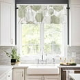 thumbnail image 3 of Sage Green Kitchen Curtains and Valance Set, Modern Geometric Cafe Curtains Rod Pocket Windows Curtains for Living Room Bedroom Abstract Gold Lines Nordic Art Valance and Tier Curtains 24 Inch Length, 3 of 6