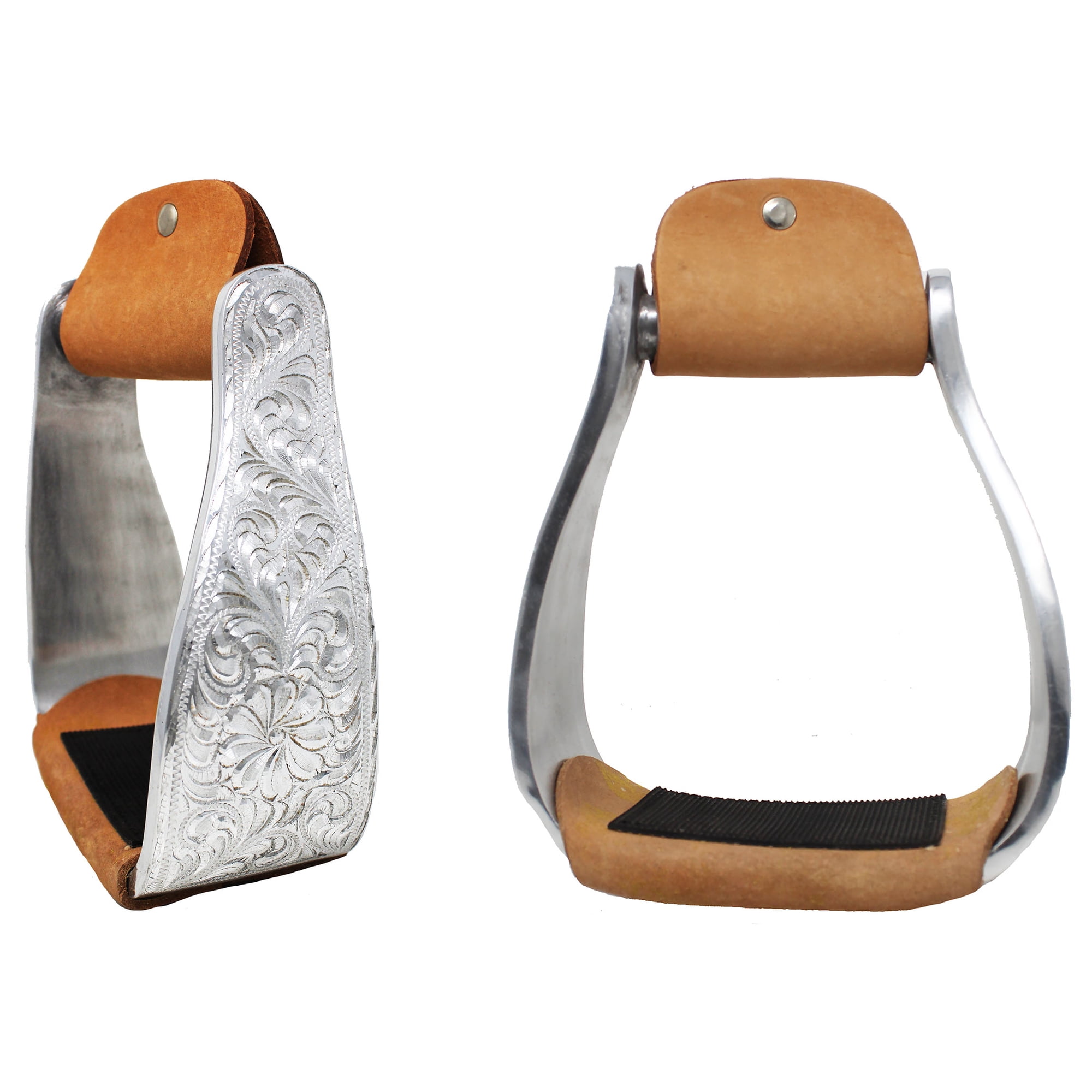 Horse Saddle Stirrups Western Lightweight Aluminium Twisted Engraved 51212