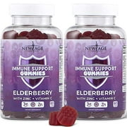 New Age Immune System Support Gummies 2-Pack - Sambucus Black Elderberry Extract with Vitamin C and Zinc - All Natural Immunity Gummies - 120 Count