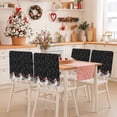 thumbnail image 2 of Christmas Chair Covers Set of 8 Winter Snowman Xmas Tree Deer Snowflakes Black Chair Back Covers Stretch Removable Washable Slipcovers Protector for Dining Room Kitchen Party Decor, 2 of 5
