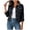 *Black, variant on ClodeEU Women's Long Sleeve Button Down Cropped Denim Jacket,Casual Lapel Collar Jean Coat ,Women's Plus L
