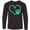 AB-Black, variant on Teal Heart With Paw Print Long Sleeve Youth T-Shirt