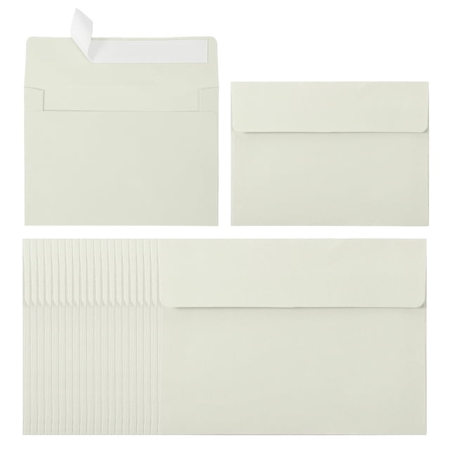 Uxcell 24ack A2 Envelopes, Self Seal Beige Invitation Envelopes for Postcard Wedding Cards