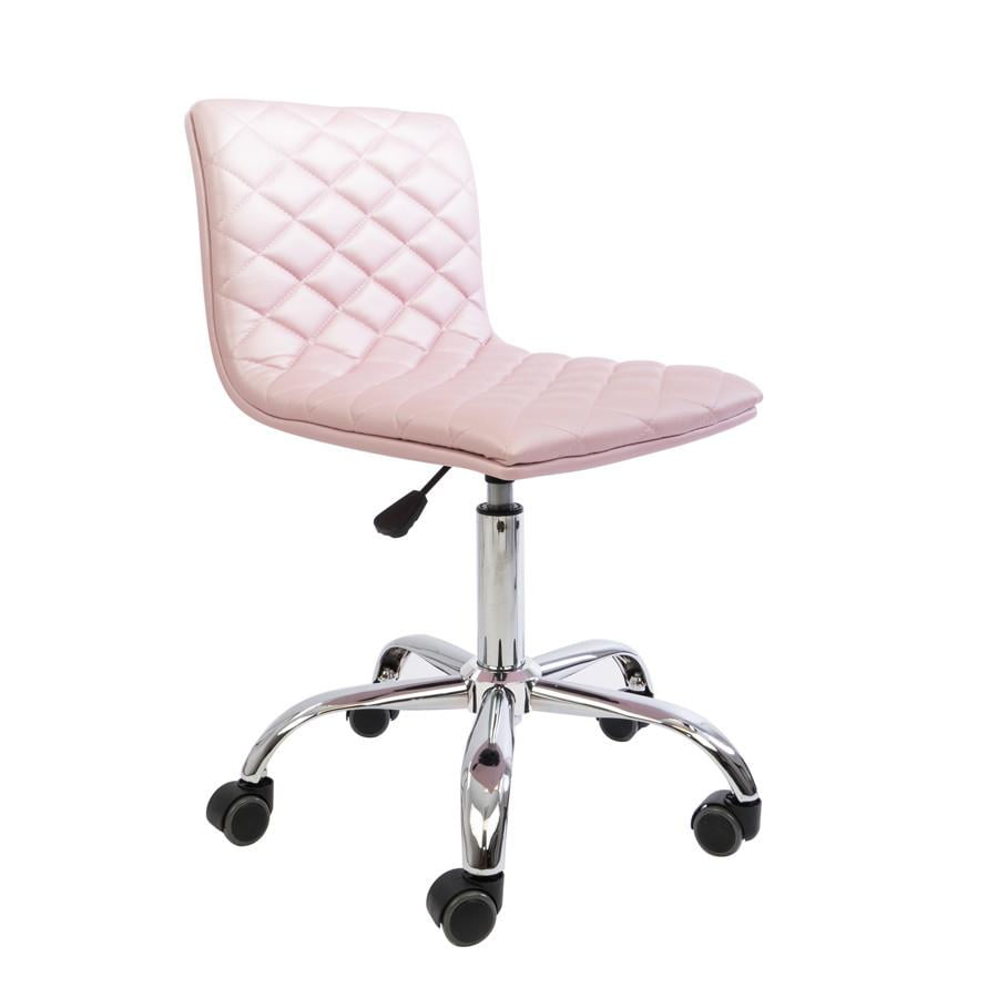 pink vanity chair with wheels