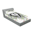 thumbnail image 2 of Ambesonne Saying Fitted Sheet & Pillow Sham Set, Romantic Bird, Twinxl, Black Green Pink, 2 of 2