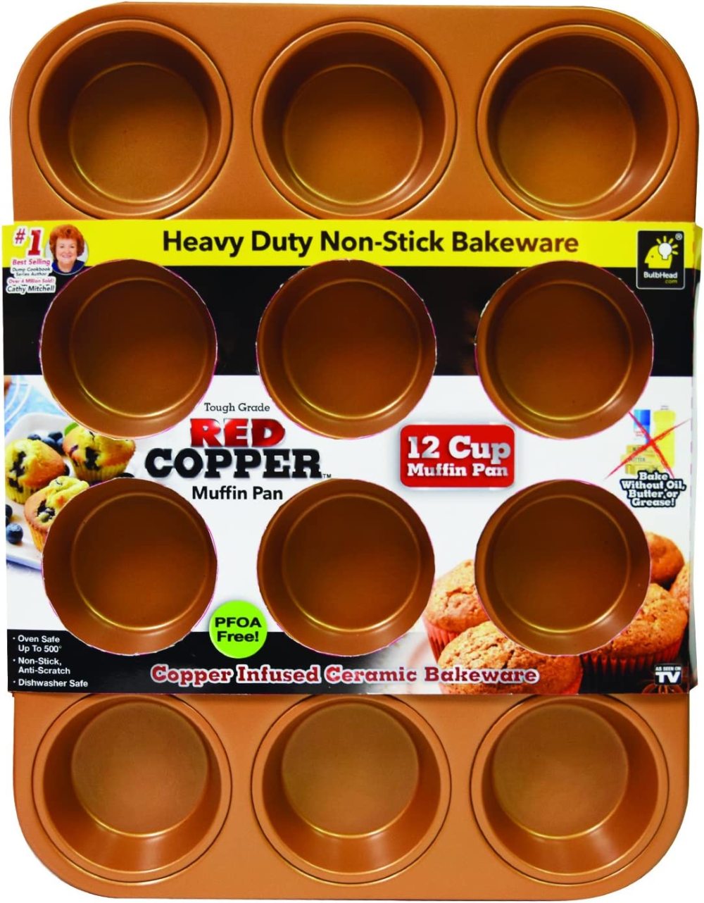 Red Copper Muffin Pan by BulbHead